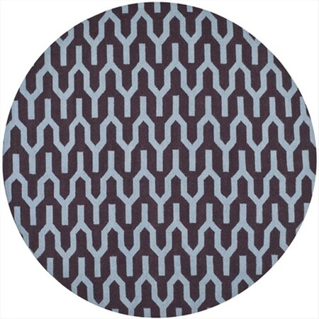 Safavieh 7 x 7 ft. Round Contemporary Dhurries- Purple and Blue- Flatweave Rug DHU630B-7R
